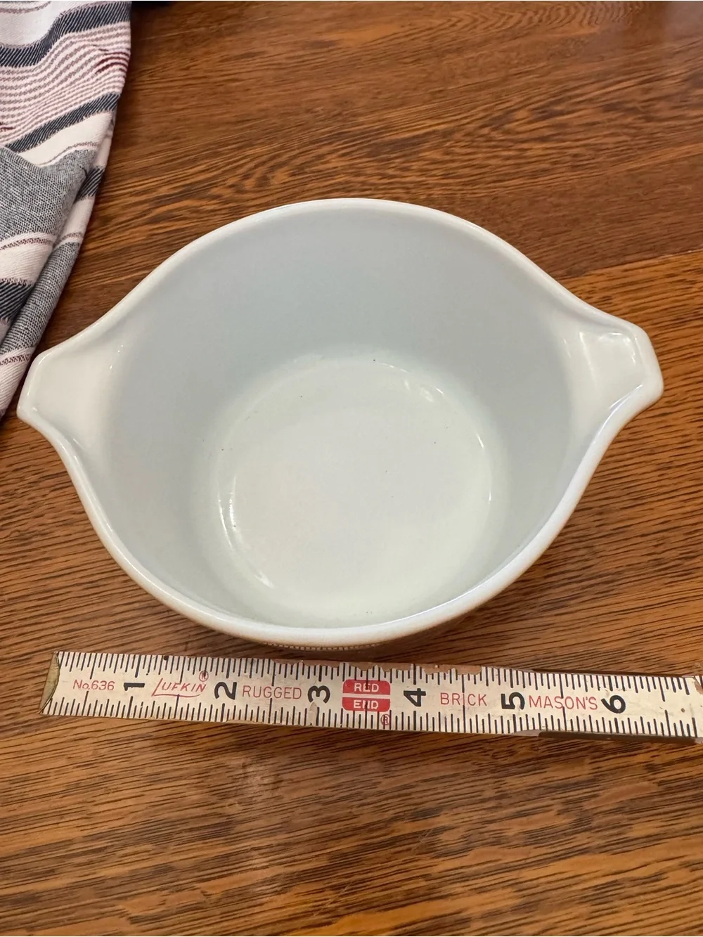 Pyrex Brown and White Floral Mixing Bowl